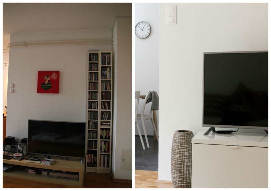 TV kotiček prej in potem, fotografija Celovito